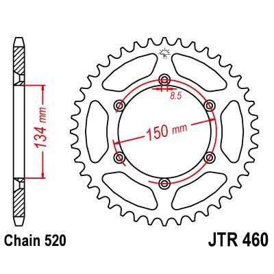 JTR460.45 Звезда задняя 520