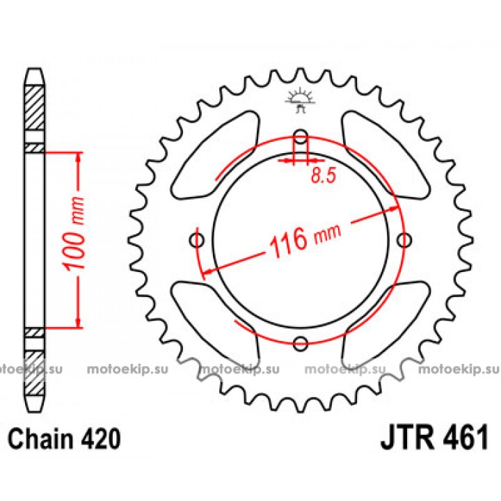 JTR461.49 Звезда задняя 420