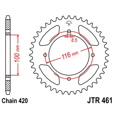 JTR461.50 Звезда задняя 420