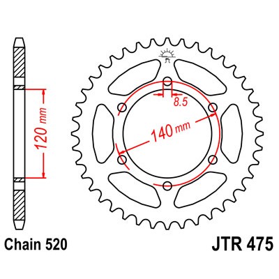 JTR475.44 Звезда задняя 520