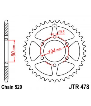 JTR478.42 Звезда задняя 520