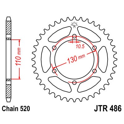 JTR486.47 Звезда задняя 520