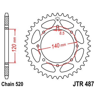JTR487.43 Звезда задняя 520