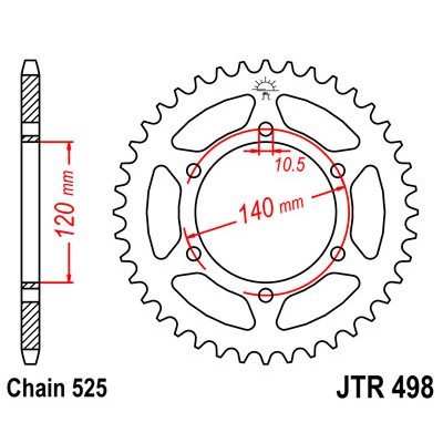 JTR498.38 Звезда задняя 525