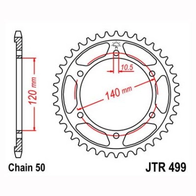 JTR499.39 Звезда задняя 520