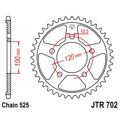 JTR702.46 Звезда задняя 525