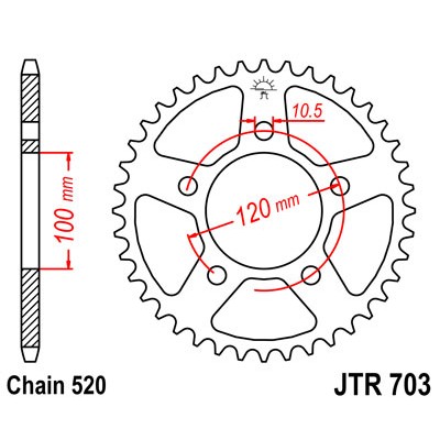 JTR703.40 Звезда задняя 520