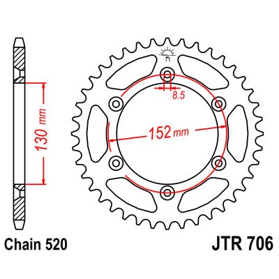JTR706.46 Звезда задняя 520