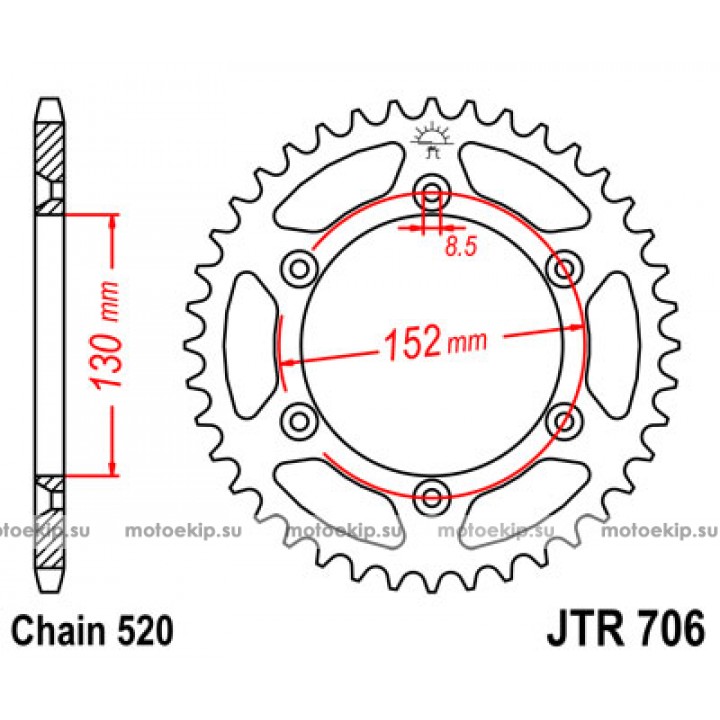 JTR706.46 Звезда задняя 520