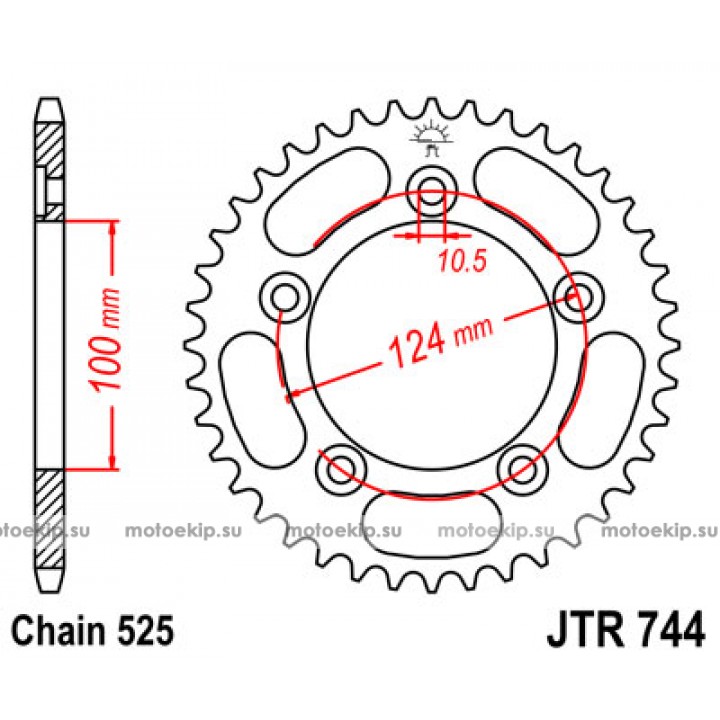 JTR744.36 Звезда задняя 525