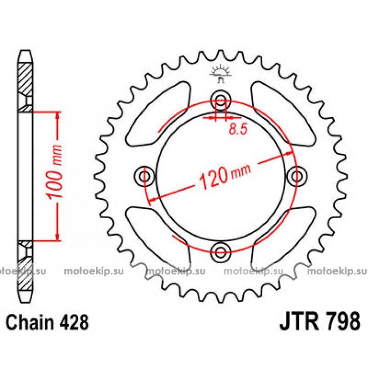 JTR798.47 Звезда задняя 428