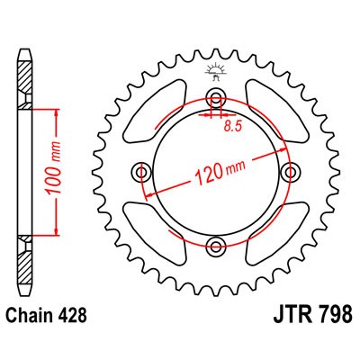 JTR798.52 Звезда задняя 428