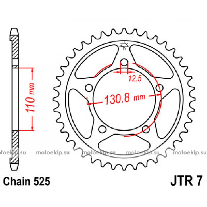 JTR7.44 Звезда задняя 525