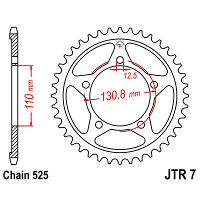 JTR7.45 Звезда задняя 525