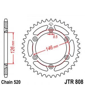 JTR808.49 Звезда задняя 520