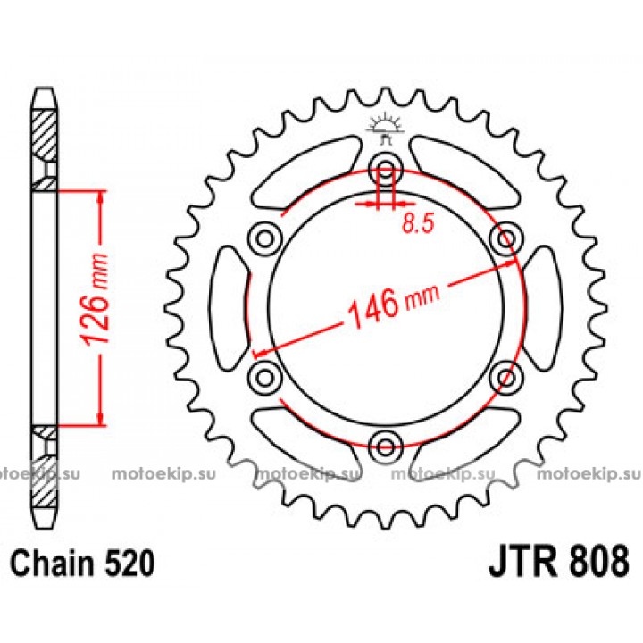 JTR808.49 Звезда задняя 520