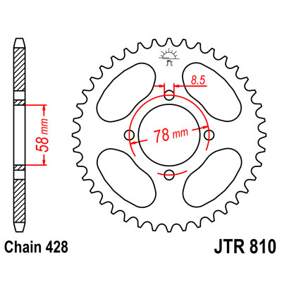 JTR810.43 Звезда задняя 428