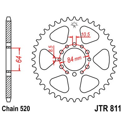JTR811.45 Звезда задняя 520