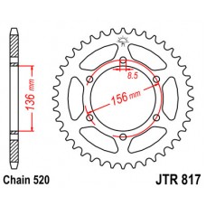 JTR817.46 Звезда задняя 520 JTR817.46 Звезда задняя 520