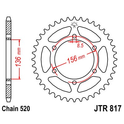JTR817.46 Звезда задняя 520
