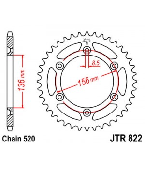 JTR822.44 Звезда задняя 520