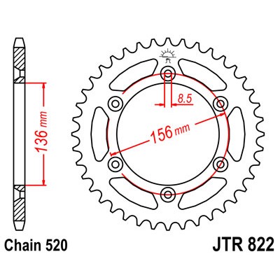 JTR822.48 Звезда задняя 520