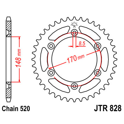 JTR828.47 Звезда задняя 520