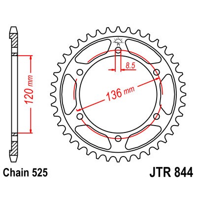 JTR844.44 Звезда задняя 525