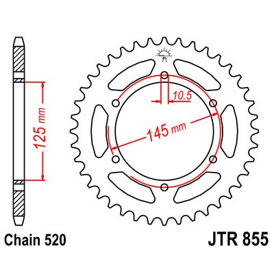 JTR855.48 Звезда задняя 520