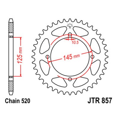 JTR857.45 Звезда задняя 520