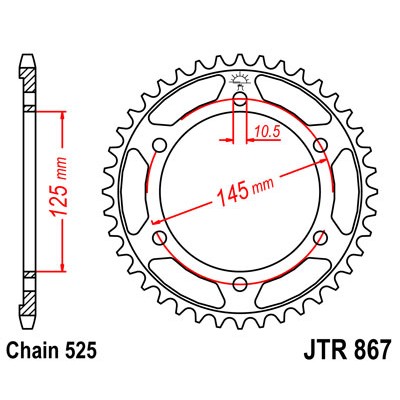 JTR867.44 Звезда задняя 525