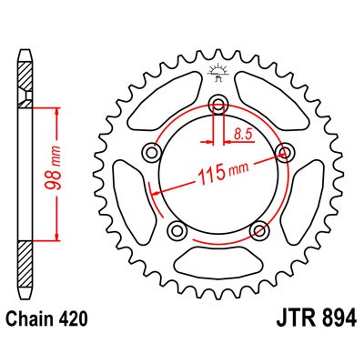 JTR894.46 Звезда задняя 420