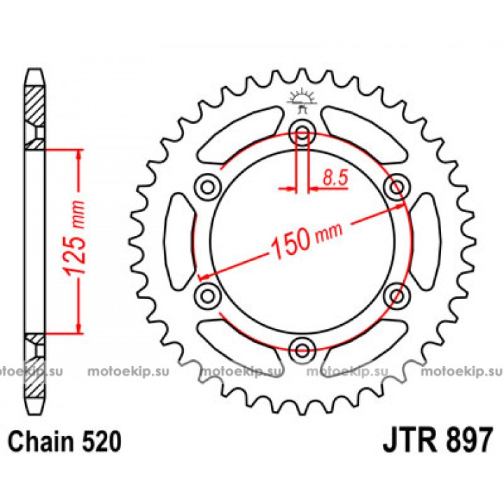 JTR897.38 Звезда задняя 520