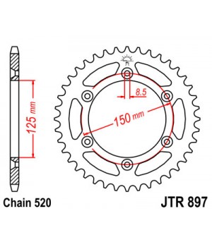 JTR897.50 Звезда задняя 520