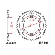 JTR897.52SC Звезда задняя 520, с самоочисткой