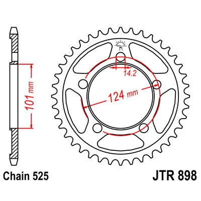 JTR898.37 Звезда задняя 525
