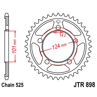 JTR898.41 Звезда задняя 525