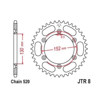 JTR8.48 Звезда задняя 520
