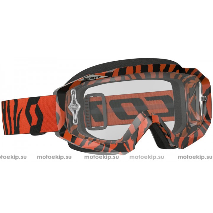 Очки для кросса Scott Hustle MX Goggle Black Fluo Orange Clear Works