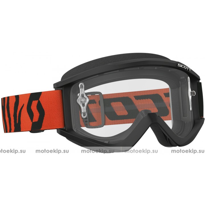 Очки для кросса Scott Recoil XI Goggle Black Fluo Orange Clear Works